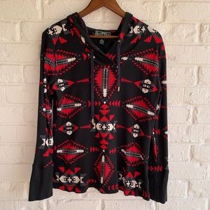 Lauren Active Ralph Lauren Black/Red Aztec top